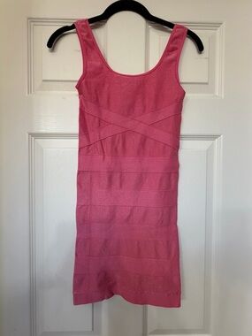 bebe Hot Pink Bandage Style Tank Dress